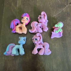 My Little Pony Mini Figures Lot (4) Bundle Pink Orange Blue Set Play Horse