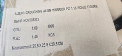 HIYA Crouching Alien Warrior Aliens 1/18th PX exclusive Blue Warrior xenomorph
