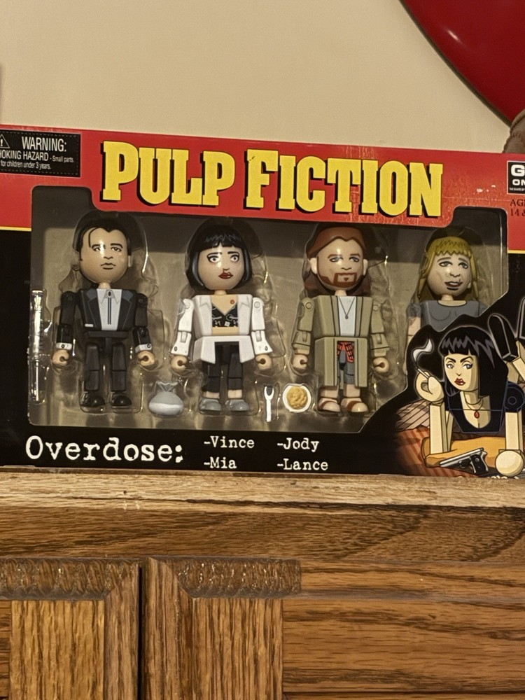 BRAND NEW! NECA 4 MINI FIG SET PULP FICTION OVERDOSE 2004 VINCE MIA JODY LANCE🔥