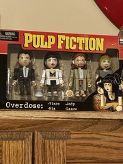 BRAND NEW! NECA 4 MINI FIG SET PULP FICTION OVERDOSE 2004 VINCE MIA JODY LANCE🔥