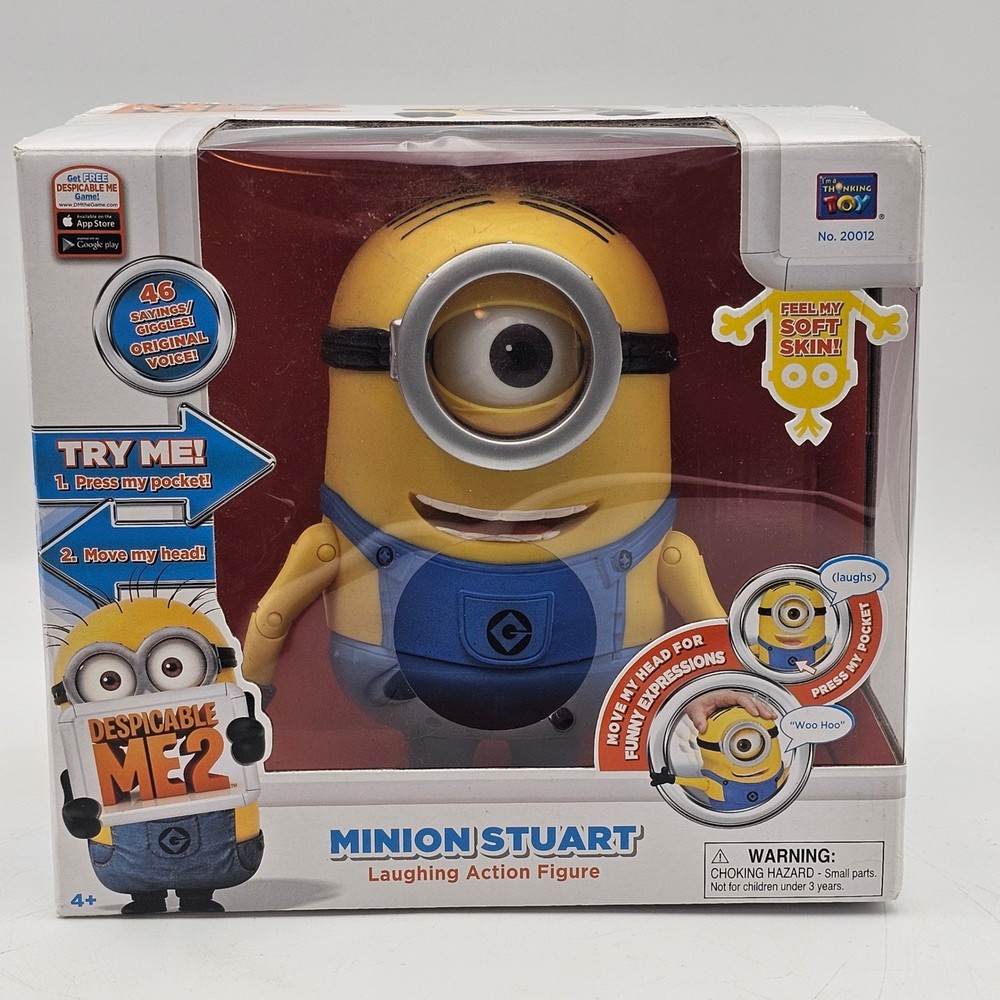 Despicable Me 2 Minion Stuart Laughing Action Figure Thinkway Toys 20012 New