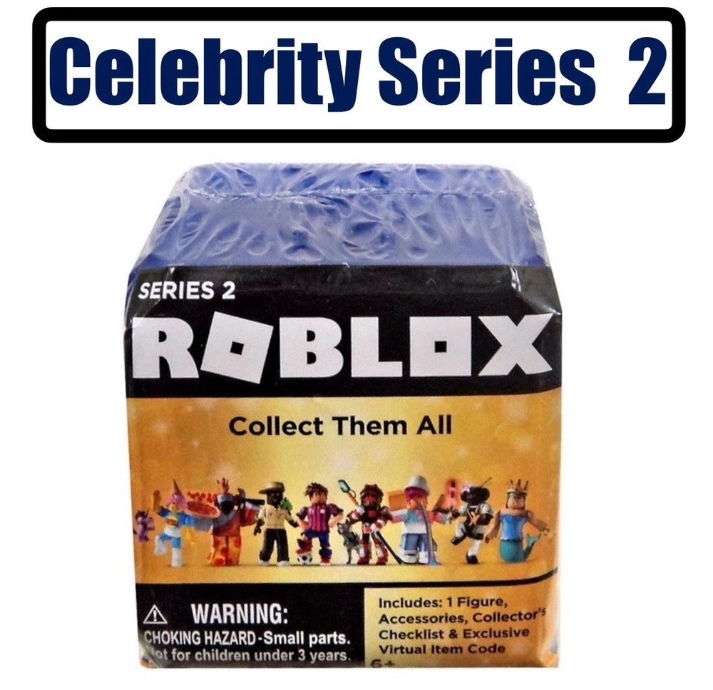 ROBLOX Gold Celebrity Series 2 Blue Blind Box Mystery Figure Cube Sealed Code