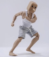 1/12 male classic white vest & gray shorts for 6″ figure Nota Mezco MixMax ❶USA❶