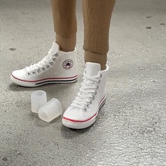 ATS-CON-WR: 1/12 casual Sneakers ankle adapters & box for 6″ figure – White Red