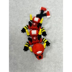3D Printed Articulating Firefighter Dragon Fidget Toy Red Black Yellow 6 Inch