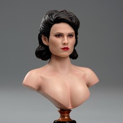 US 1/6 Female Head Sculpt Peggy Carter Carved Fit 12in Action Figure Body Model