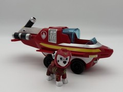 PAW Patrol Deluxe Vehicle Lot Chase Jet Marshall Aqua Pups Rubble Dino + Figures