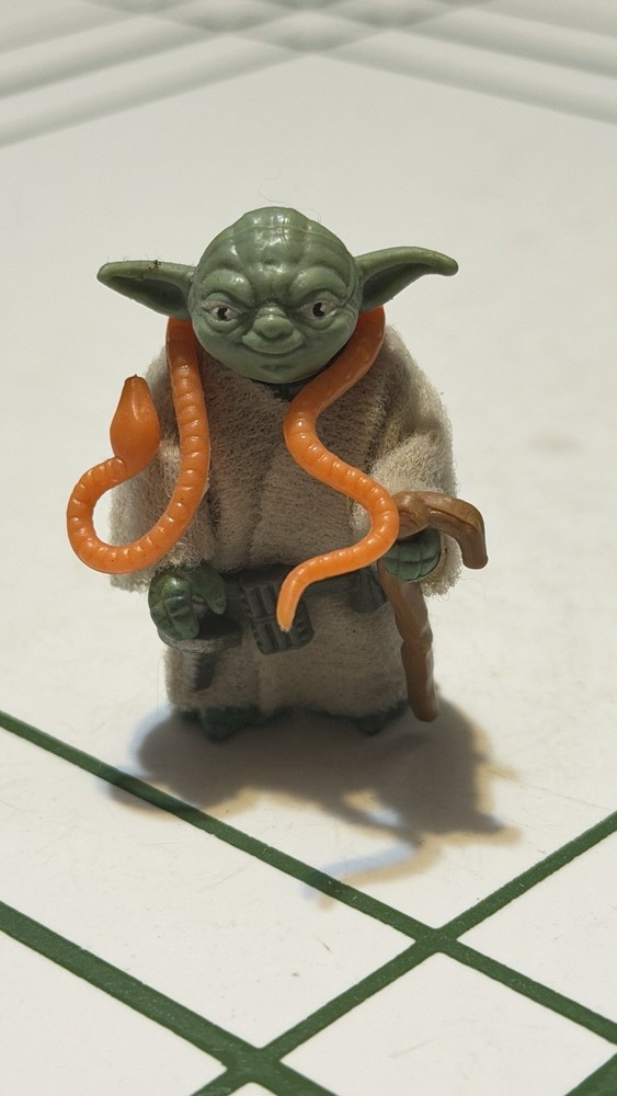 Vintage Star Wars Yoda Complete Orange Snake Original Kenner