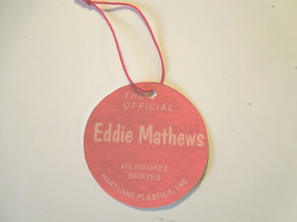 1950’s 60’s Eddie Mathews Hartland Baseball figure custom Hang Tag