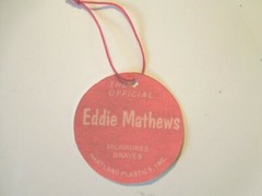 1950’s 60’s Eddie Mathews Hartland Baseball figure custom Hang Tag