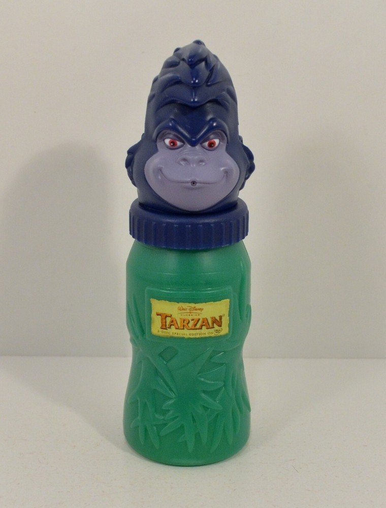 RARE 2005 Terk 6.75″ McDonald’s EUROPE Movie Figure Drink Bottle Disney Tarzan