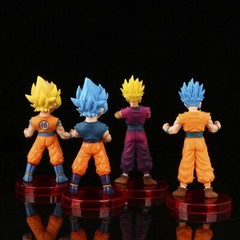 4pcs/Set Anime Dragon Ball Z Son Goku Vegeta Action Mini Figure Super Saiyan