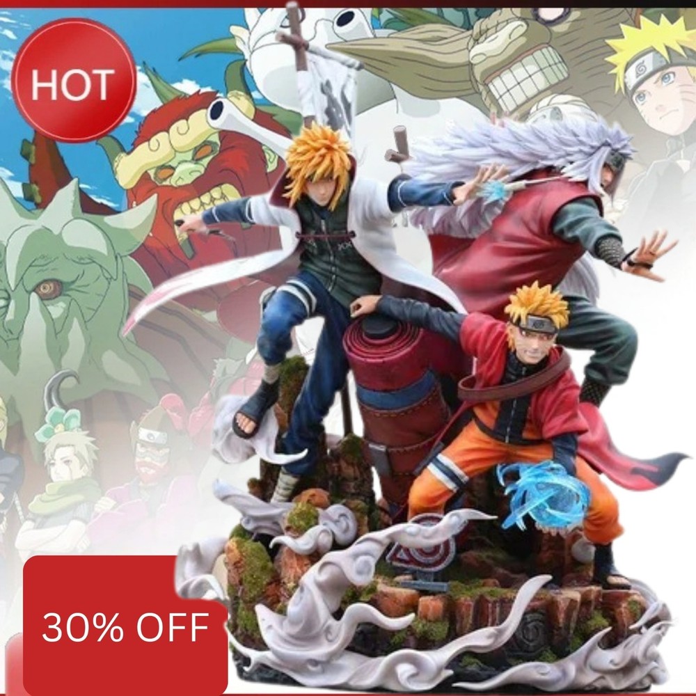Naruto Jiraiya Minato Naruto Master Apprentice Anime PVC Figure Collectible 40cm
