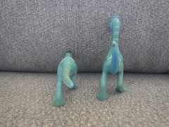 Dinosaur Train OLLIE 118 & OREN 119 Ornithomimus figure lot 2010 Learning Henson