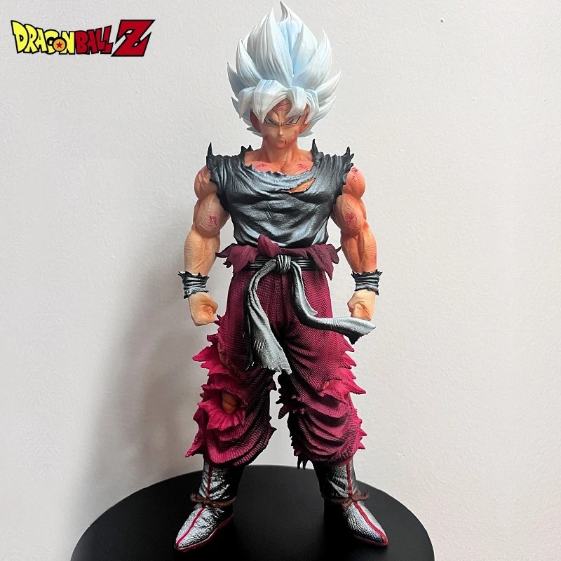 28cm Dragon Ball Son Goku Action Figure – White Hair Super Saiyan PVC Model Stat