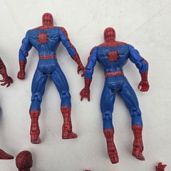 Spider-Man ’95, 02, 06 Lot Of 8 Hasbro Action Figures Plus Motorcycle VTG Spidey