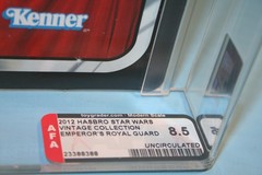 STAR WARS 2012 AFA GRADED MINT ON CARD TVC EMPERORS ROYAL GUARD FIGURE WEAPON