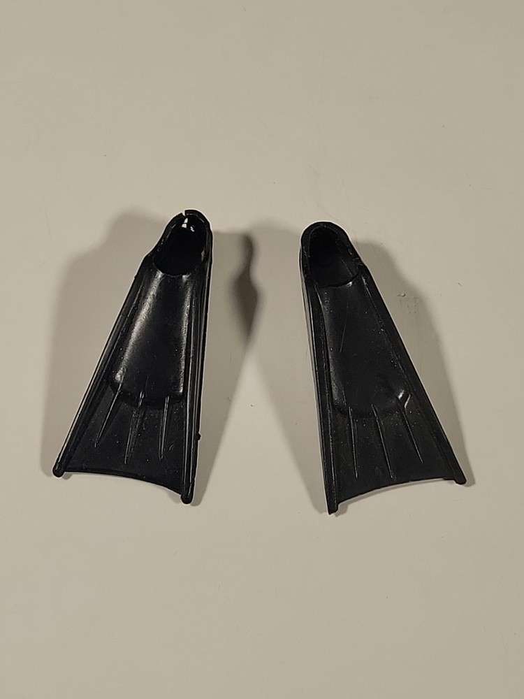 1970 Hasbro Danger Depths Black Swim Fins For 12” GI Joe Flippers Frogman (A8)