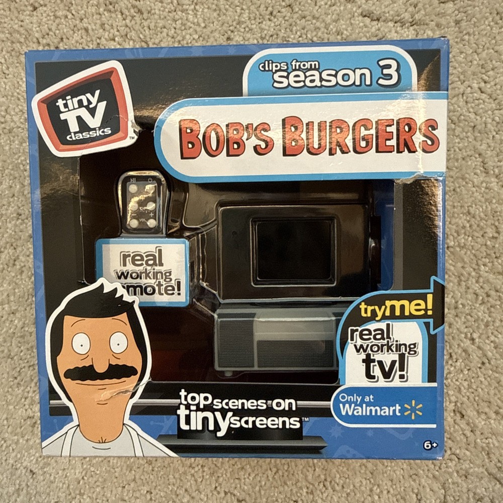 Bob’s Burgers Tiny TV Classics Real Working TV & Remote Season 3 Clips NIB