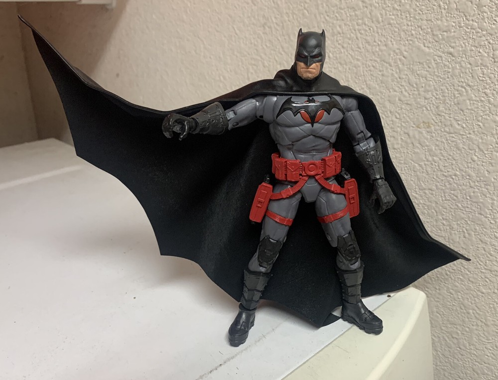 Custom Batman Thomas Wayne Leather Wired Cape 1/12 DC Multiverse NOT FIGURE