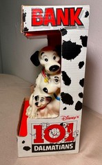Vintage 101 Dalmatians Rubber Coin Bank Disney Character Collectible Toys