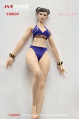 YM507 1/6 Female Body Muscle Flexible Seamless Silicone Large Breast 12″ Figure