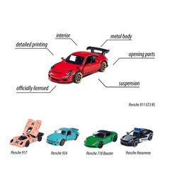Majorette 1:64 Porsche Edition 5-Pack Die-cast Cars, Toys for Kids and Adults 21