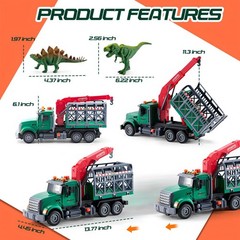 LerBao Large Dinosaur Transport Truck Toys for 3 4 5 6 7 8 Year Large, Color