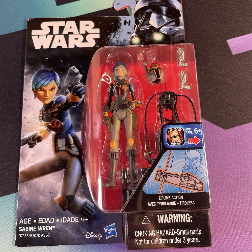 2016 Hasbro Star Wars Rebels SABINE WREN 3.75″ Female Mandalorian Zipline Action