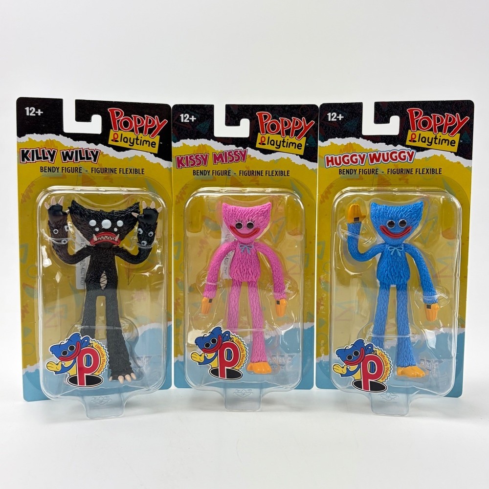 Poppy Playtime Bendy Figure Set Huggy Wuggy Kissy Missy Killy Willy McFarlane