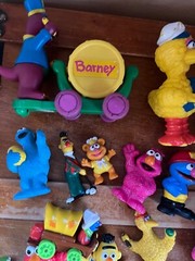 Large Mixed Lot of Plastic Rubber Vinyl Barney Sesame Street TV Character Play