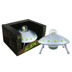 Toys Alien Glow-in-The-Dark UFO Space Ship and Bendable Action Figure Toy