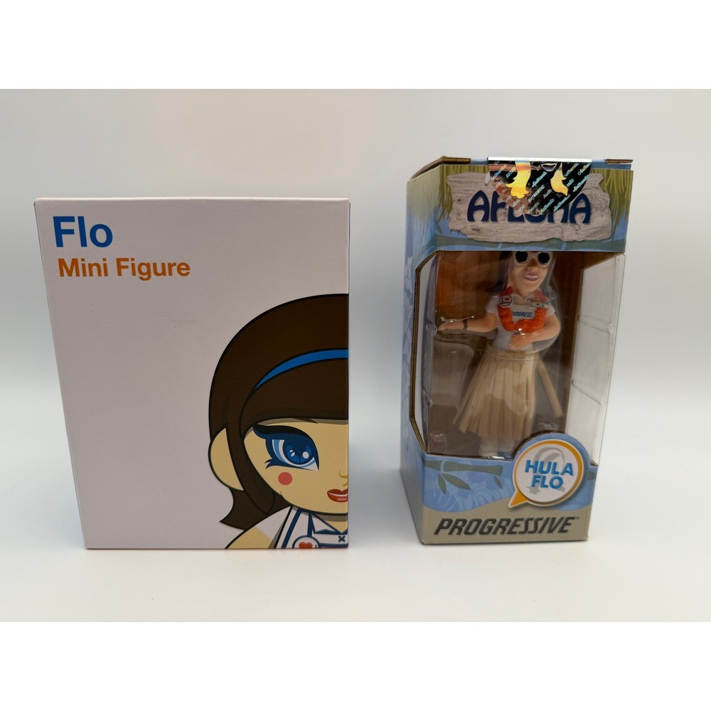 Progressive Flo Mini Figure Lot Hula Flo & Kidrobot MUNNY RV Vinyl Figures New