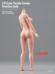 US STOCK 1:6 Flexible Seamless Normal Skin Large Bust Breast Female Figure Body