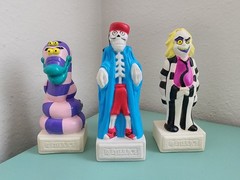 Vintage 1989 Burger King Beetlejuice Toys Lot of 3 Charmer, Ghost Post, Ghost TV