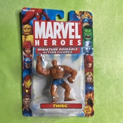 Toy Biz Marvel Heroes Thing Miniature Poseable Action Figure Orange Blue