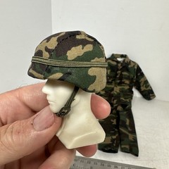 1/6 HASBRO GI JOE US ARMY 10TH MTN DIV WOODLAND CAMOUFLAGE UNIFORM & HELMET SET