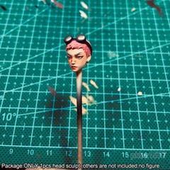 Premium 1/18 Pink Hair Girl Head Sculpt Female Beauty Head For 3.75″ Figure