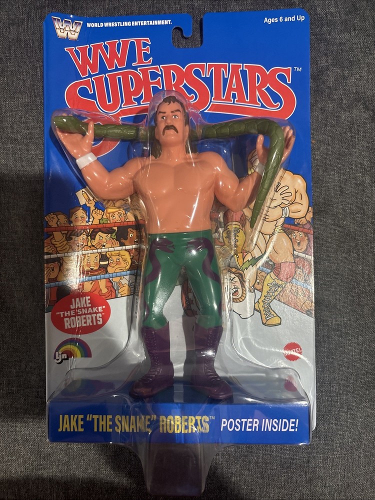 WWE Mattel Superstars Jake The Snake Roberts LJN Retro Wave 3 Blue Card DAMAGED