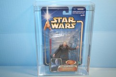 STAR WARS 2003 AFA GRADED MINT ON CARD AOTC DARTH TYRANUS FIGURE WEAPON HASBRO