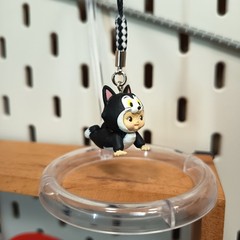 KEWPIE Baby as PINOCCHIO FIGARO CAT 1″ Mini Figure KEYCHAIN Toy Miniature Disney