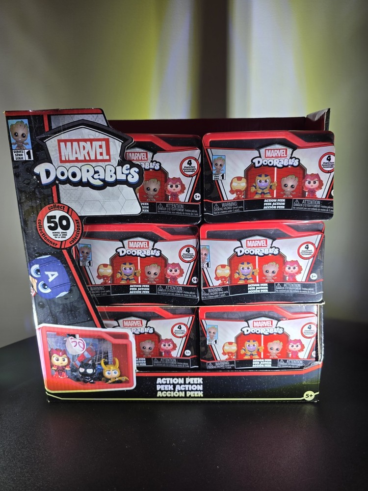 Marvel Doorables Series 1 Action Peek 1.5” Full Retail Display – 12 Sealed Boxes