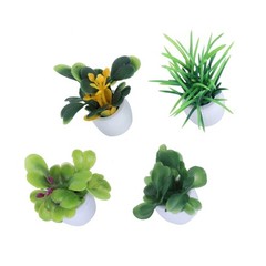 4 Pcs Mini Simulation Pot Plants Set Artificial Potted Plants Set with