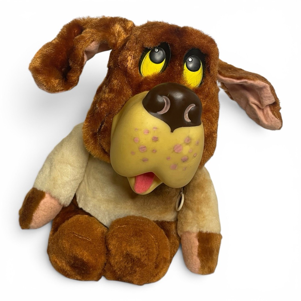 Vintage Mattel Bernie St Bernard Rubber Face Talking Dog 1965 Plush WORKS READ