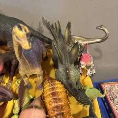 DINOSAUR Toy Figure Lot of 30 Hard Plastic Prehistoric Animals T Rex All Sizes