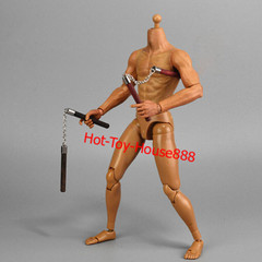 1/6 Chinese Kung Fu Shaolin Staff Nunchaku Three-section Cudgel 12” Figure Body