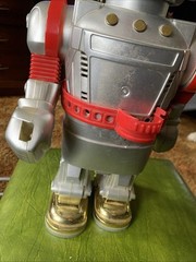 Vintage New Bright Robotron RT-2 Robot 15″ Action Figure- Silver Gold Red