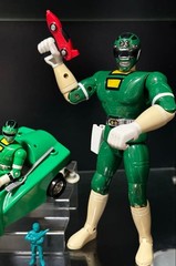 Bandai CarRanger Power Ranger Green Racer Figure Set RV Robo Parts Missing