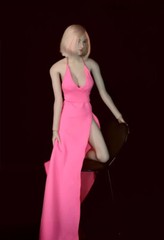 Red Sexy Evening Dress 1/6 Scale Clothes for 12″ Female Action Figure Prom Decor