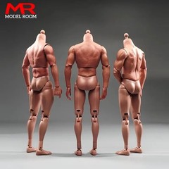 1/6 Scale Male Muscle Action Figure Body 12 Inch Jointed Model with Extra Hands